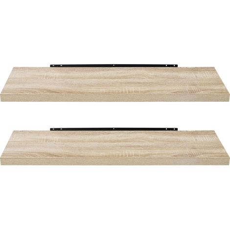Étagère Murale Lot de 2 étagères tablettes Style Moderne en Bois,100x22,9x3,8cm Sonoma Chêne (1/5)