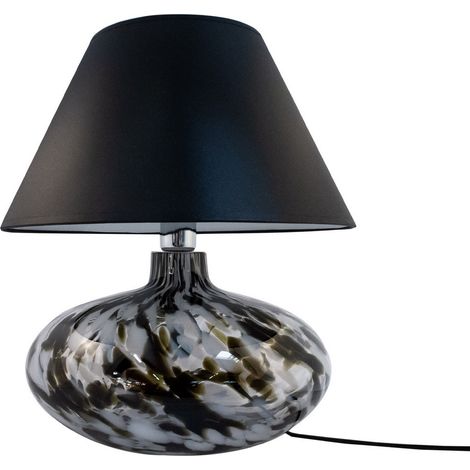 Lampe à poser verre noir abat-jour noir E27 Zuma Line