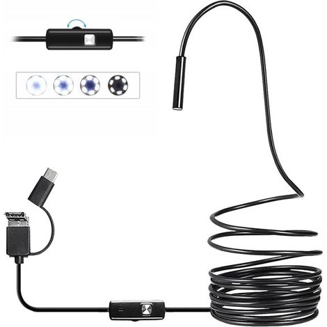 3 in 1 USB Endoskop wasserdichtes Industrieendoskop mit HD Kamera beleuchtete Endoskopkamera für Android und iOS Smartphones, iPhone, iPad, Samsu (1/5)