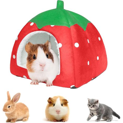 Petite Maison d'hiver, Lit Cochon d'Inde, Nid de Hamster (Rouge) (1/5)