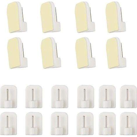 20 Crochets pour Rideaux Autocollants Sans Perçage – Support Adhésif pour Tringle à Rideau – Cuisine et Salle de Bain (1/5)