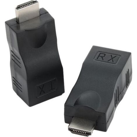 Extendeur RJ45 HDMI, Adaptateur RJ45 HDMI, Transmetteur HDMI Extendeur sur Câble Ethernet CAT6/CAT5E, Répéteur HDMI RJ45 jusqu'à 30M pour HDTV 4K/2K, Compatible avec Hôtel, Conférence, Home Cinema (1/5)