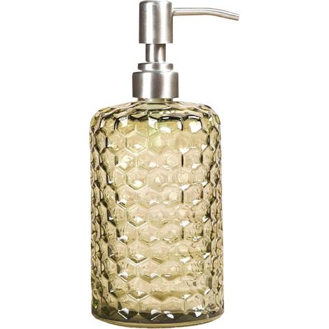Distributeur de savon en verre et bec verseur en acier inoxydable pour salle de bain, toilettes ou cuisine (vert) (1/5)