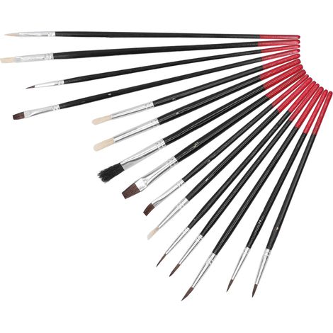 Ensemble de 15 pinceaux pour peinture artistique (gouache, aquarelle, acrylique, huile, dessin). (1/5)