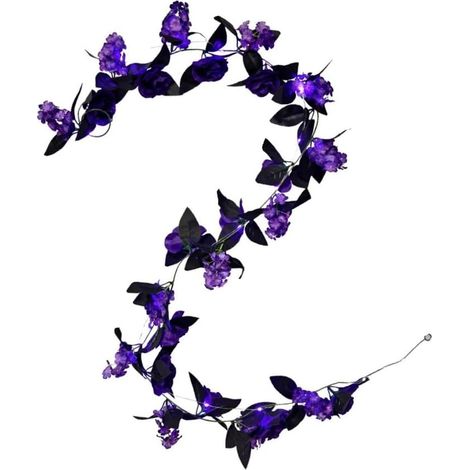 Vigne Fleurie Soie Violette 200cm pour déco Halloween Guirlande Florale Artificielle Violette en Soie 200 cm Décoration Réaliste pour Fête d'Halloween et Intérieur (1/5)