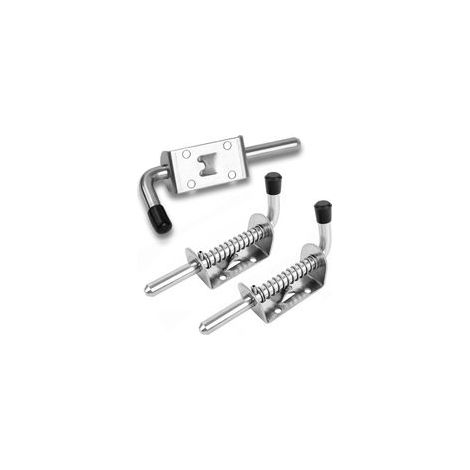 3 Pièces Loquet Ressort Robuste Inox, Boulons à Ressort en Acier Inoxydable, Barrel Bolt pour Porte de Garage/de Jardin, Placard(10 X 128mm)(Argent)