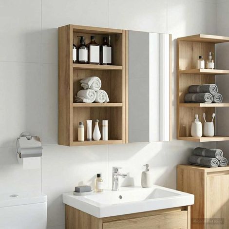 vidaXL  Bathroom Wall Cabinet  with Shelf Artisian Oak 30 x 10 x 50 cm
