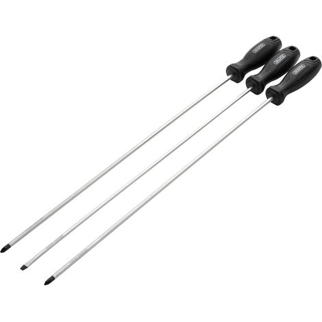 Draper 3-Piece Long Reach Hard Grip Screwdriver Set – Durable and Versatile Hand Tools for Precision Work