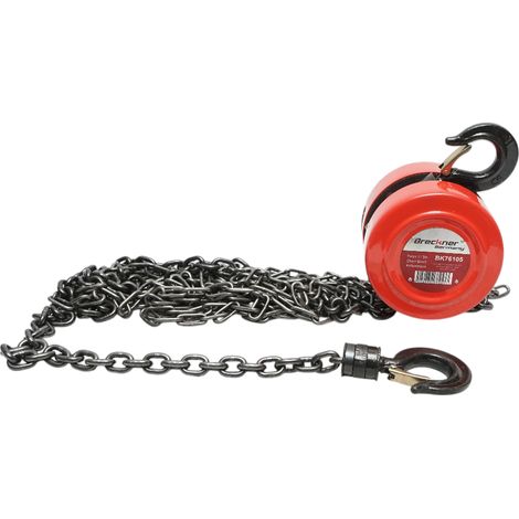 Paranco manuale con catena da 3 m, carico massimo 1000 kg, gancio di sicurezza Breckner Germany (1/5)