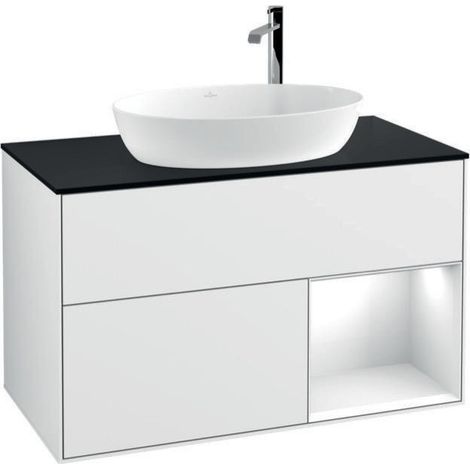 V&B Waschtischunterschrank FINION 1000x603x501mm Regal glos. wh glos. wh (1/4)