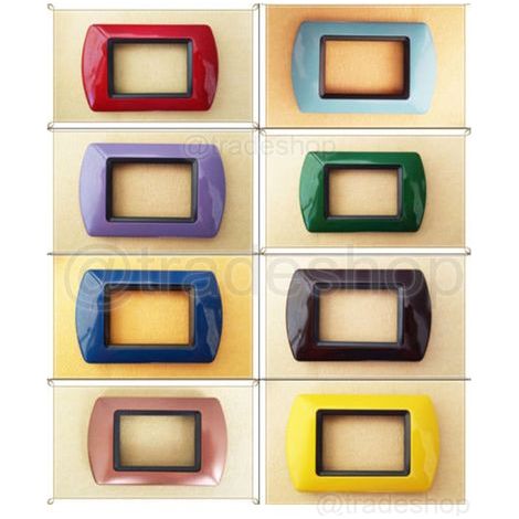 TrAdE Shop Traesio - Placchette Placche In Abs Compatibili Per Serie Living International Placca - Legno Scuro -3 fori     - (1/5)