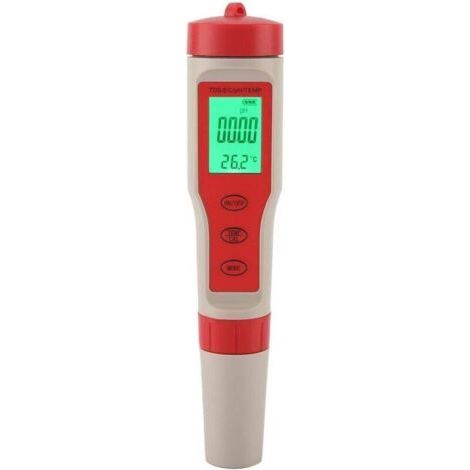 Testeur PH Electronique, Testeur Eau Piscine 4 en 1, PH/TDS/EC/TEMP, PH Metre Haute Précision de Résolution 0.01, pour Eau Potable, Aquarium, Spas (1/4)