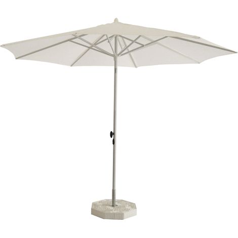 Ombrellone da Giardino Ø3 m Palo Ø40 mm in Alluminio Bianco Lucido Telo in Poliestere Bianco