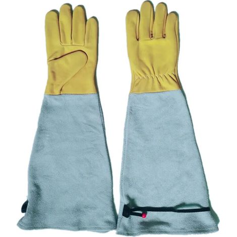 Filiyano-Gants de jardinage en peau d'agneau, protection optimale, résistants aux perforations et aux coupures, longs, taille XL, couleur authentique (1/3)