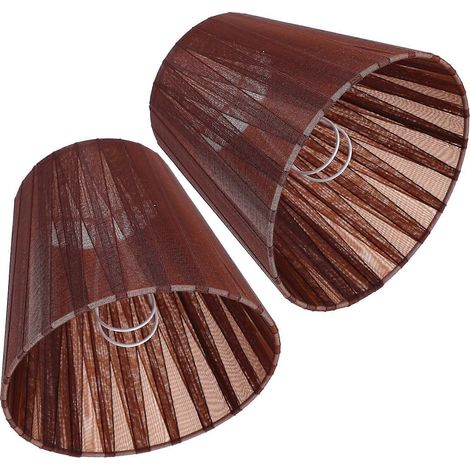 Abat-jour en tissu couleur café avec protection d'ampoule à pince (lot de 2) (1/5)