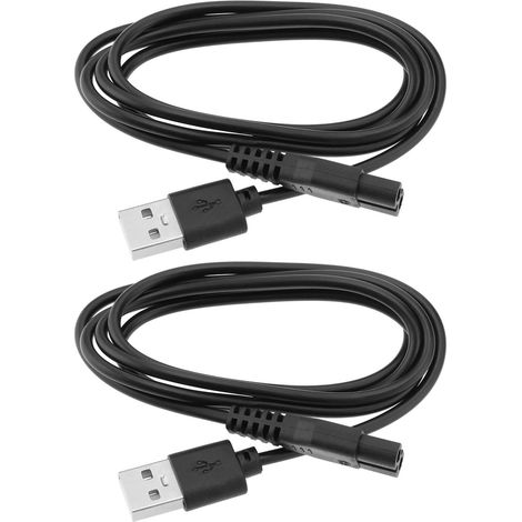 2 Pcs Noir Soins Rasoir Électrique Câble Chargeur 5V USB Adaptateur Secteur Compatible avec 1M de Long (1/5)