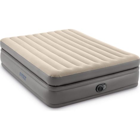 materasso matrimoniale autogonfiante intex "airbed dura-beam prime comfort elevated" con pompa elettrica incorporata beige 152x203x51 cm - cod. 64164nd (1/10)