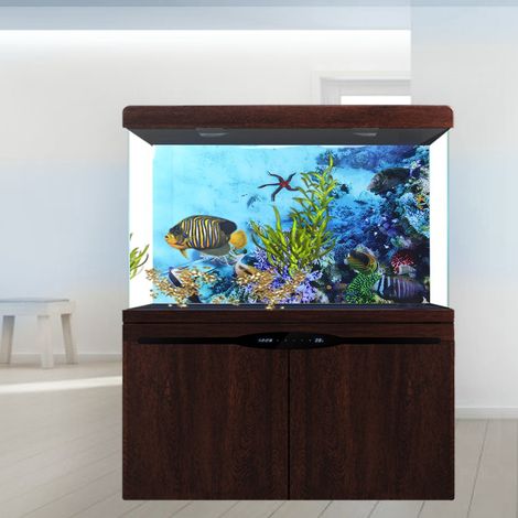 Poster décoratif de fond, peinture, autocollant en PVC, image de paysage pour aquarium, 61 x 30 cm (1/5)