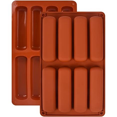 moldes de silicona para barras de cereales, rectangulares de 8 cavidades, antiadherentes, para barras de cereales, magdalenas, chocolate, pan de queso y barra de chocolate.