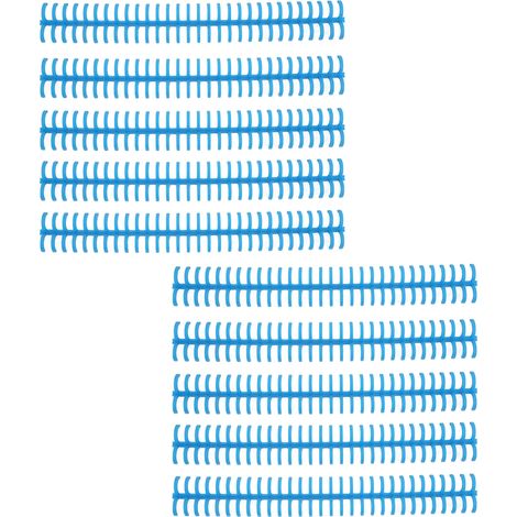 Lot de 10 spirales de reliure, peignes à 30 trous, bande plastique bleue de 1,27 cm de diamètre, pour feuilles mobiles (1/5)