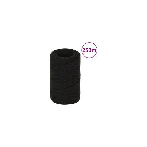Schwarzes Arbeitsseil, 2 mm, 250 m, Polyester - Crezuo