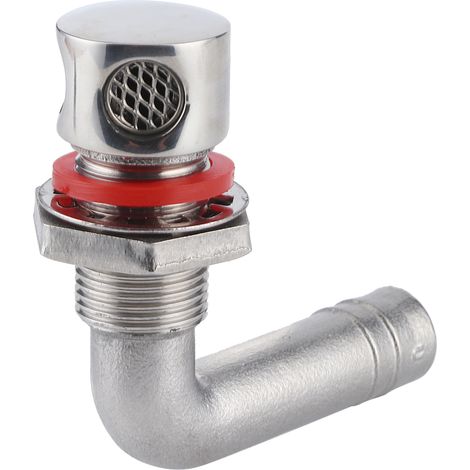vent universel pour réservoir de carburant et de gaz de bateau, matériel en acier inoxydable avec joint, montage encastré pour tuyau incurvé de 5/8 pouces