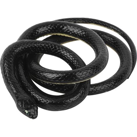 Soft Rubber Artificial Snake Toy Fake Snake 1.25m Prank Toys Halloween Party SuppliesBlack (1/5)