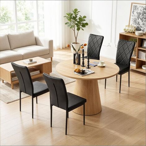 Chaises confortables élégantes pour cuisine, salle à manger, salon, réception et salle d'attente – Lot de 4 (1/4)