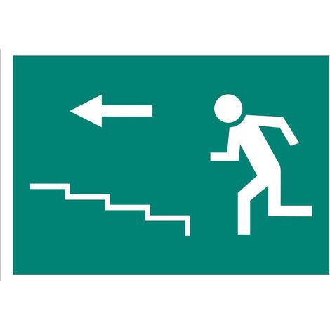 señal luminiscente 210x148mm. salida escalera izquierda subida