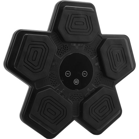 Machine de boxe musicale pour enfants, cible de frappe interactive et intelligente, fixation murale, pour l'intérieur (noir). (1/5)