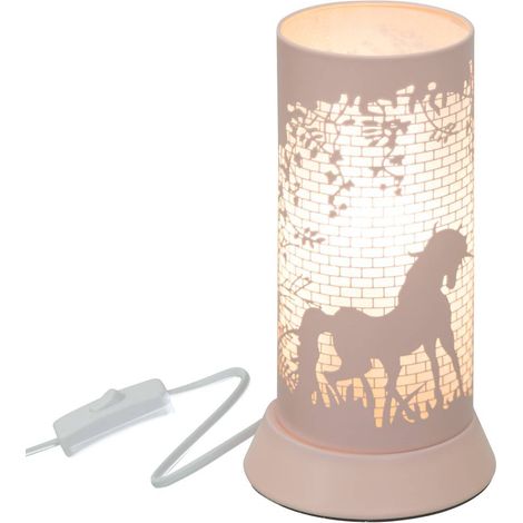 Lampe de Nuit Adorable pour Enfants en Forme d'Unicorn Rose, 20,5 cm, avec Douille E14 de 25 W, Atmosphera for Kids (1/2)