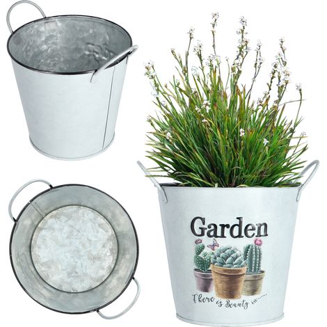 KADAX Blumentopf aus Metall, 12 cm, Mit Griffen