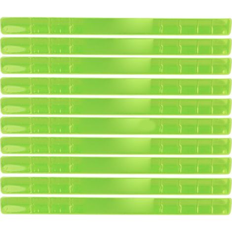 Bracelet réfléchissant en acier silicone à claquer pour vêtements sports vélo vert (1/5)