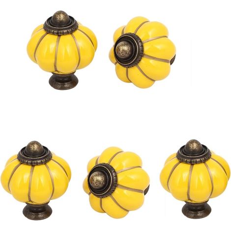 Home Office Meubles en céramique Kürbis Form Pull Griff Knob Gelb 5st (b6c2ecd6b3f7364e512ddcf238768 (1/3)