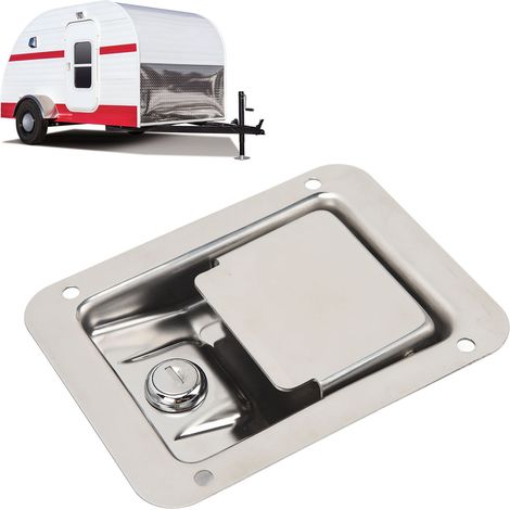 Accessoires pour caravanes et camping-cars : poignée de porte encastrée 140108 mm avec verrouillage plat, compatible avec les boîtes à outils de caravanes et camping-cars (866-5S) (1/5)