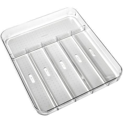 Rangement pour Plateau en Plastique avec poignée Souple Gris Clair (1/5)