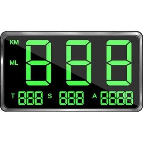 Compteur De Vitesse GPS Numérique, Affichage Tête Haute HUD MPH/KM/h, Avertissement De Survitesse For Voiture, Moto, Détecteur Électronique Automobile Instrument Multifonctionnel (1/5)