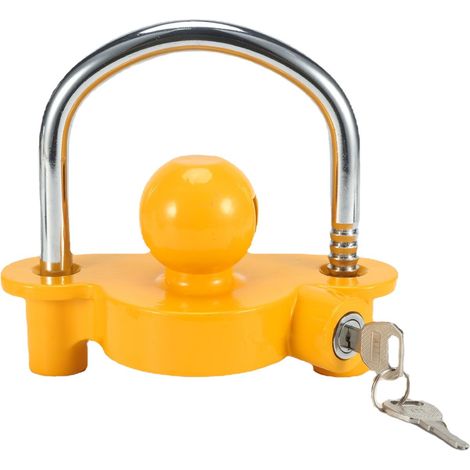 CCYKXA Anhängerschloss, Kupplungsschloss, Anhängerkupplungsschloss, Anhängerdeichselschloss, verstellbar, robuster Stahl, Universalgröße für 1-7/8", 2" und 2-5/16" Kupplungen (Gelb-A)