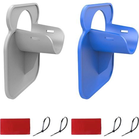 Lot de 2 supports de tuyau de piscine anti-déchirure, anti-perforation, anti-fatigue - Accessoires de piscine hors sol - Équipement d'entretien pour tuyau d'eau (Gris + bleu) (1/4)