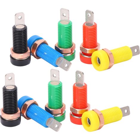 10 prises femelles banane laiton ABS 24A max 4mm alvéole résistance isolation connecteur jack (1/5)
