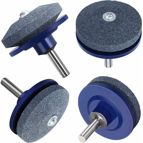 4 Pièce Tondeuse à gazon Affteur de lame Pour le pouvoir Perceuse à main Percer Outil de jardin - Bleu (1/5)