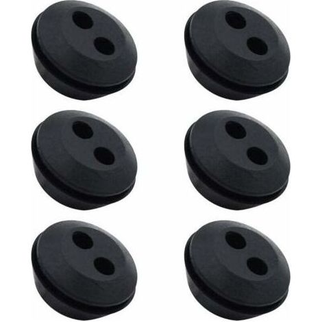 Lot de 6 Bouchon de Tuyau de Carburant Joint de Réservoir Caoutchouc 2 Trous Passe durite passe Durite Reservoir Debroussailleuse Accessoires (1/4)