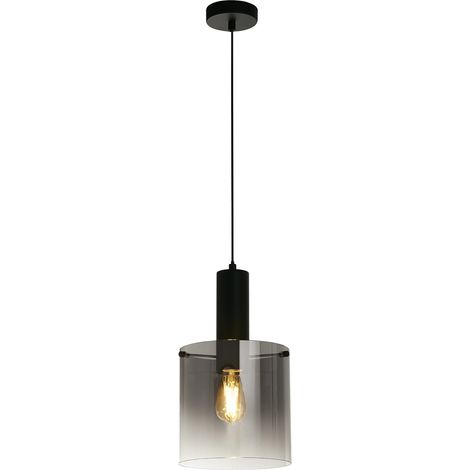 Sospensione Contemporanea Svezia Acciaio Nero Vetro 1 Luce E27 (1/5)