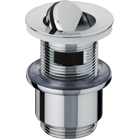 Wirquin – Bonde de lavabo laiton chromé à fermeture clapet rotatif – Hauteur ajustable 73-92mm – Installation rapide – Résistance à la corrosion