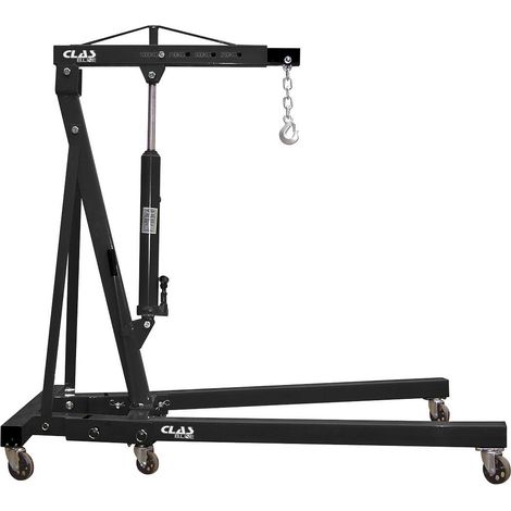 Clas – Grue d'atelier 1t pliable – Hauteur de travail max 1960mm – Charge max 1000kg – 4 positions de bras – 6 roues pivotantes