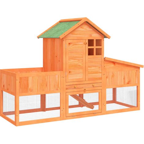 Conejera 170 x 63 x 113 cm madera maciza de pino marrón 020041942