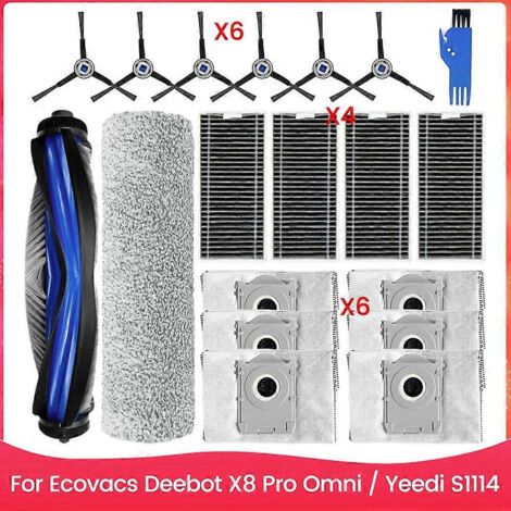 LAN Ensemble de 19 pièces comprenant une brosse, un sac à poussière et un filtre pour aspirateur Ecovacs Deebot X8 Pro Omni et Yeedi S1 4 - Pièces de rechange (1/5)