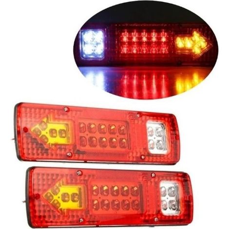 2 x 12V LED-Rückleuchten für LKW, Anhänger, Transporter, Wohnwagen, Wohnmobil (19 LEDs) (1/4)