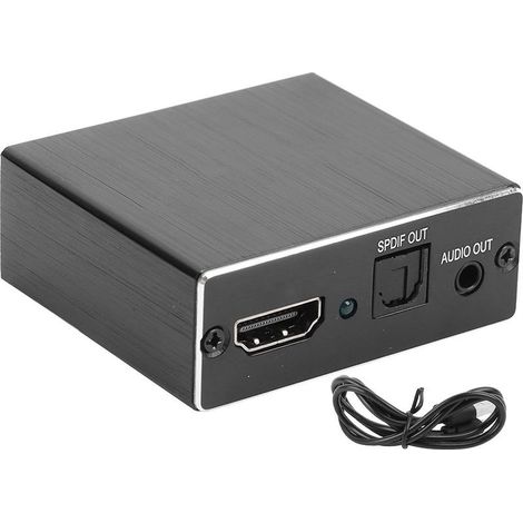 Répartiteur d'interface multimédia haute définition avec interface audio 3,5 mm et extraction et conversion de signal 5.1 canaux, compatible avec les consoles de jeux stéréo TV. (1/5)