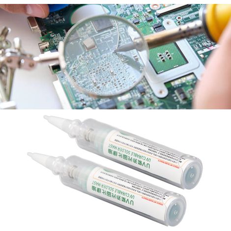 Deux huiles de polymérisation pour la réparation de cartes mères électroniques, huiles vertes à polymérisation UV. (1/5)